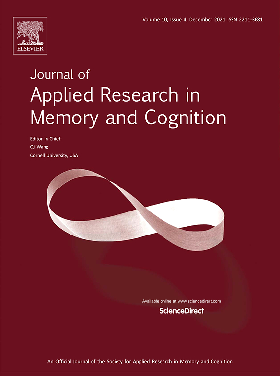 Go to journal home page - Journal of Applied Research in Memory and Cognition